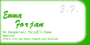 emma forjan business card